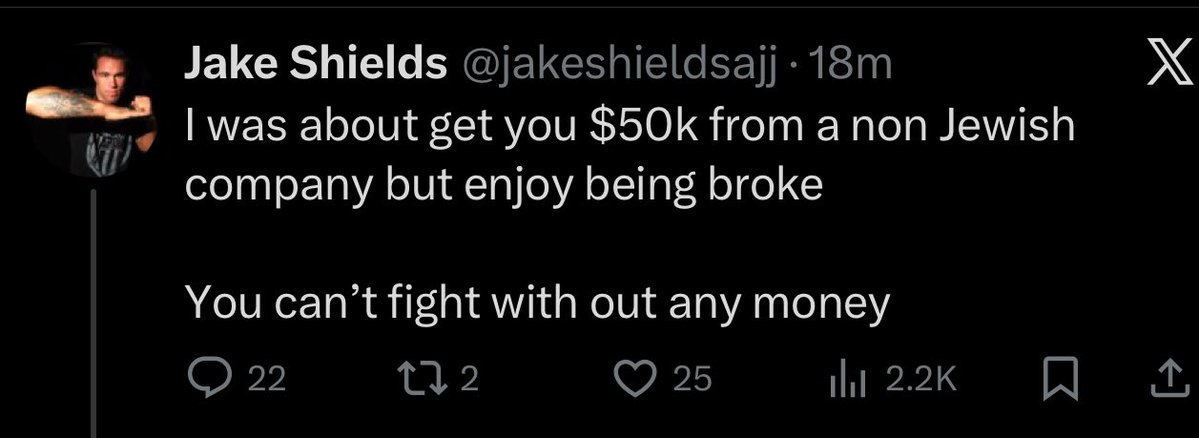 Jake Shields is claiming he was paid $50k to shill the sketchy online casino to his followers without mentioning it was an ad