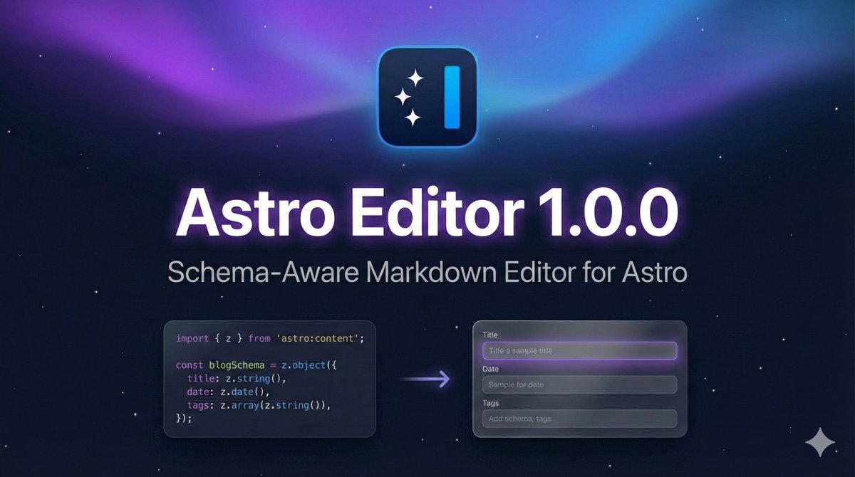 dannysmith's tweet image. AI slop is filling the internet. I want more humans writing on their own websites.

So I made Astro Editor — a free macOS app for writing markdown &amp;amp; MDX in Astro content collections.

Basically iA Writer for @astrodotbuild 🎉

astroeditor.danny.is

#BuiltWithAstro