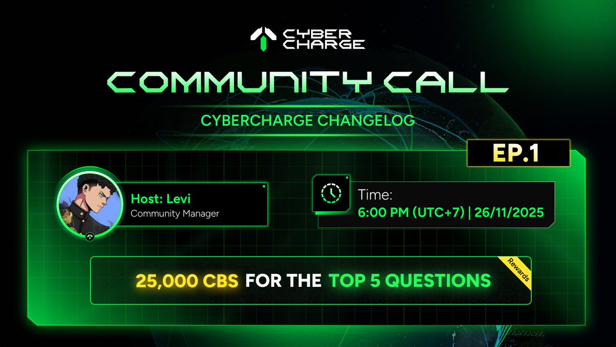 CyberCharge_VN's tweet image. COMMUNITY CALL EP.1: CYBERCHARGE CHANGELOG

Anh em CyberFam đã sẵn sàng cho một buổi Community Call nóng hổi từ đội ngũ CyberCharge chưa?

Ở Community Call EP.1, chúng ta sẽ cùng đi qua toàn bộ những tính năng mới nhất trong app và đặc biệt là bật mí lộ trình…