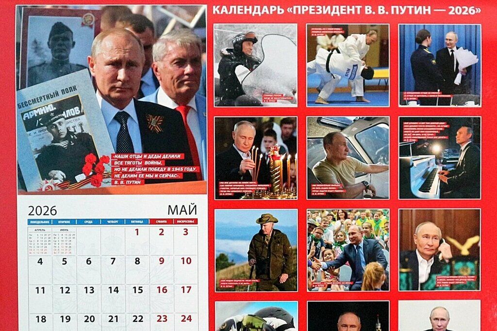 Coreandor's tweet image. January shows the Russian leader astride a snowmobile. For February, he flips a judo partner. In August, he offers advice: “My recipe for energy: Sleep little, work a lot and don’t whine.”
nytimes.com/2025/11/25/wor…