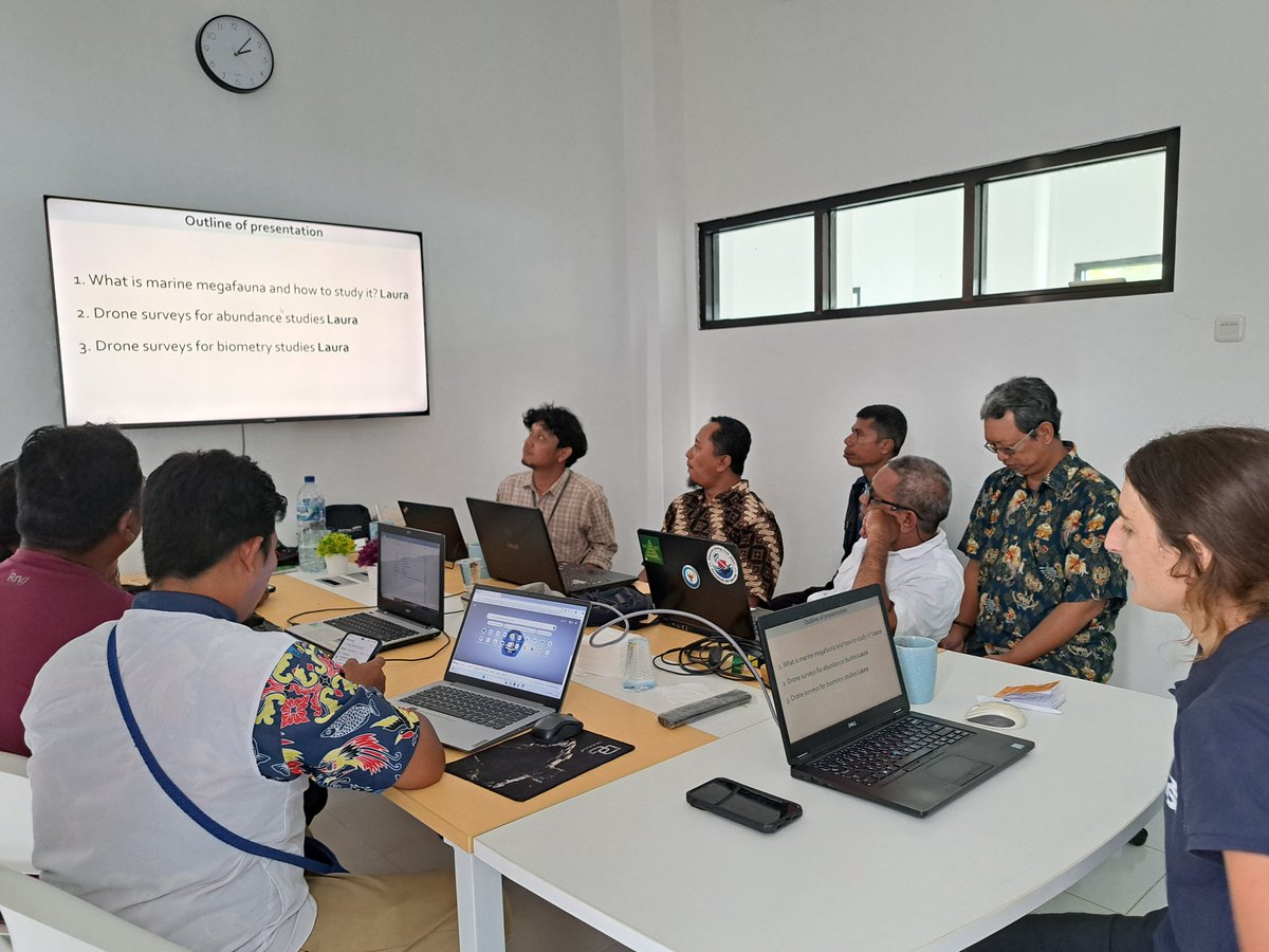 A training on ‘Drone image analysis for megafauna studies’ was held by Dr <a href="/MannocciL/">Laura Mannocci</a>  #MARBEC  <a href="/ird_fr/">IRD.fr</a>  at #PoliteknikKPSorong within the 26th anniversary event of the Ministry of Maritime Affairs and Fisheries (<a href="/kkpgoid/">KKP RI</a>) #megafauna #internationalcollaboration #KolaborasiIlmiah