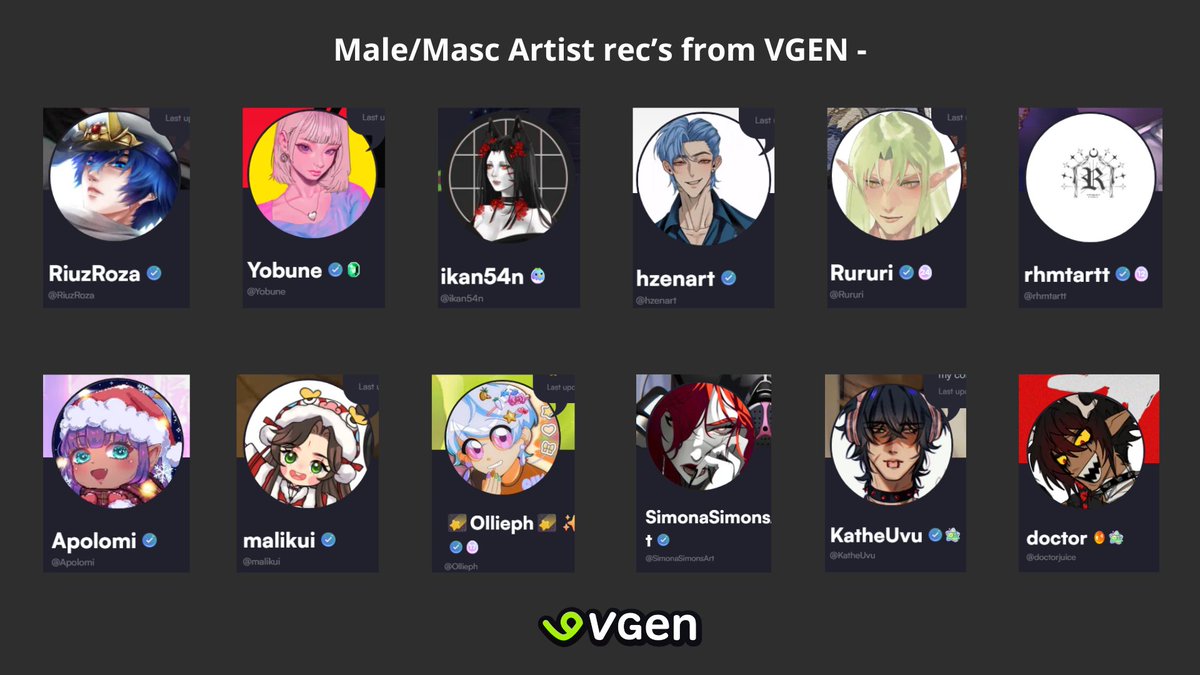 VeiledLadyVT's tweet image. Reshares welcome to help others looking for artists who draw male/masc OC's. ⸜(｡˃ ᵕ ˂ )⸝♡
↻  +  ♡︎

I've had a few friends express difficulty finding artist's that draw Male/Masc body type. I compiled a list of recommended artists whom I've either worked with myself or…
