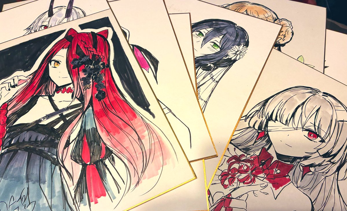 色紙リクエスト 同人手描きイラストミニ色紙リクエストオーダー※版権