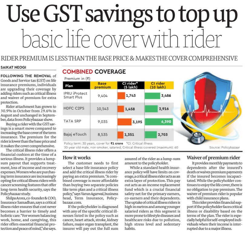 shilpi75's tweet image. GST removal on life insurance premiums = a smart chance to strengthen your cover.
Use those savings to add riders like critical illness &amp;amp; waiver of premium for better protection.
Small top-ups today → big security tomorrow.
#Criticalillness #insurance #insuranceclaims #topup