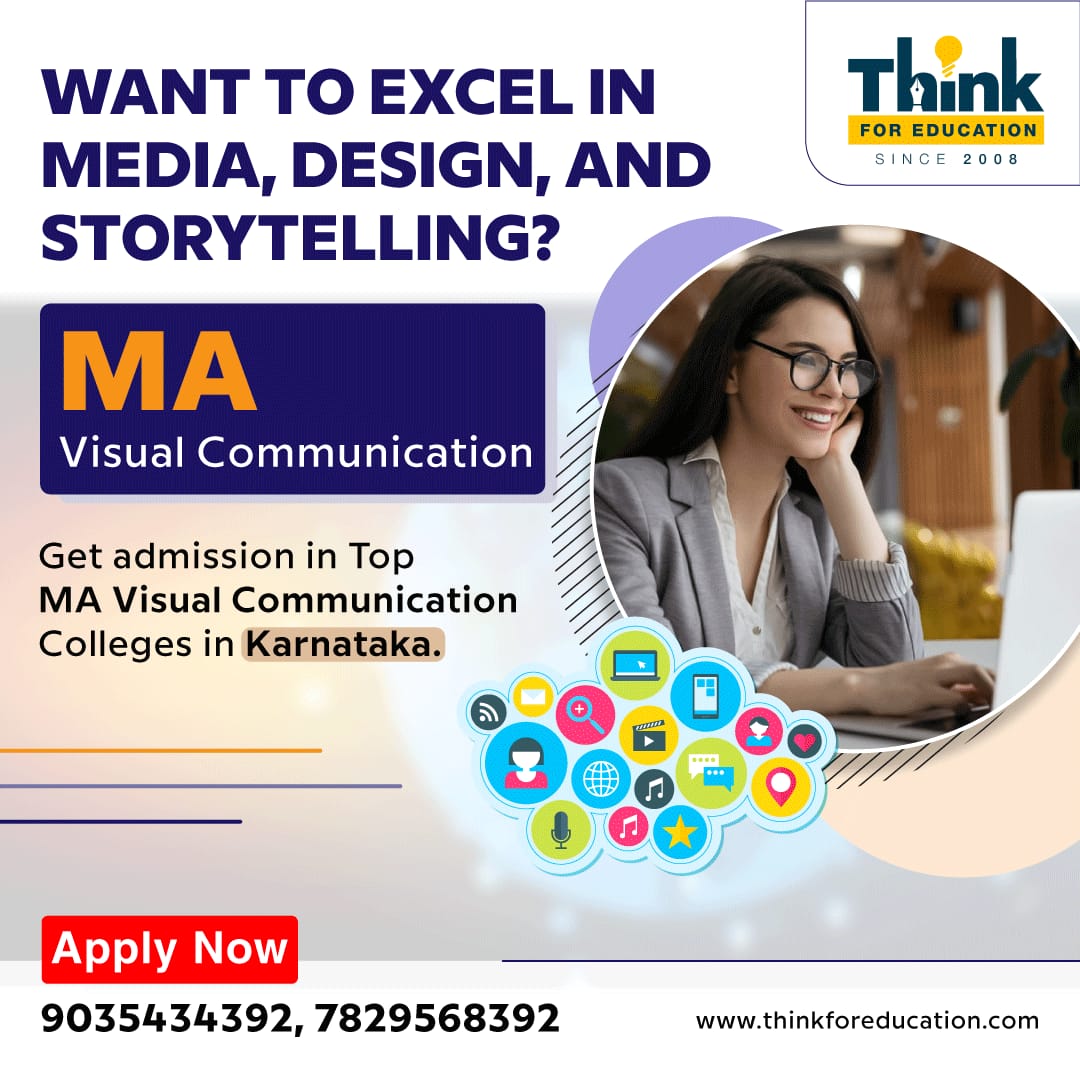 think4education's tweet image. 🎨 Searching for MA Visual Communication colleges in Bangalore, Karnataka? 

Master creative storytelling through visuals, media, and design.

#VisualCommunication #CreativeMedia #MACourses #StudyInBangalore #DesignAndMedia #FutureCreators #thinkforeducation