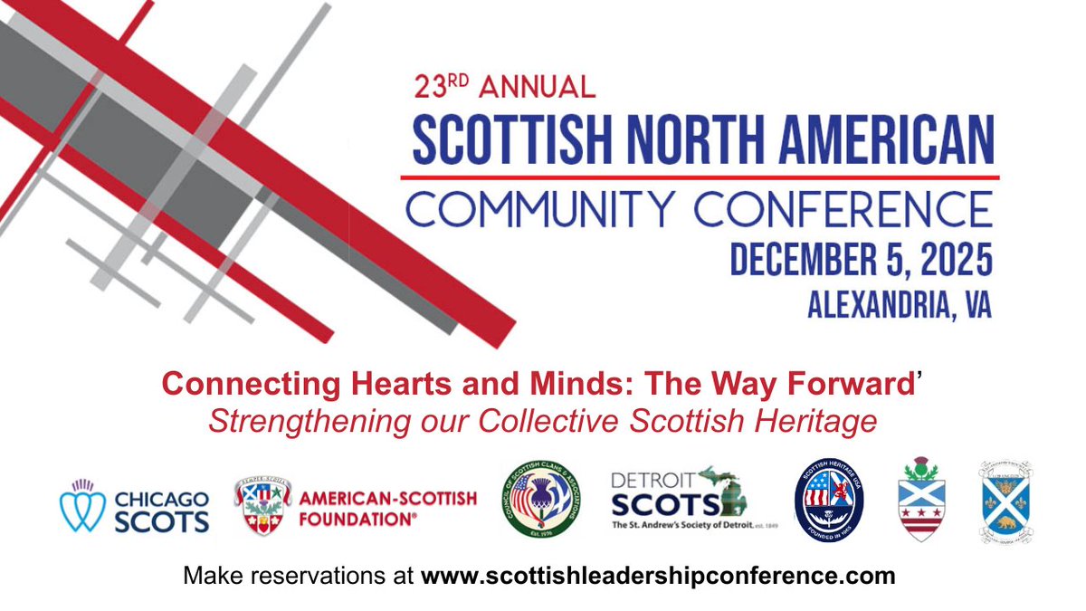 Scottish_Banner's tweet photo. Mark your diary for the #ScottishNorthAmericanCommunityConference-The theme for this year is Connecting Hearts and Minds: The Way Forward.
In person & online tickets available ๐ https://t.co/Ars3BO1Krh
#SNACC #ScottishDiaspora #ScottishAmerican #ScottishCanadian #ScottishBanner https://t.co/u5qdKJkuPZ
