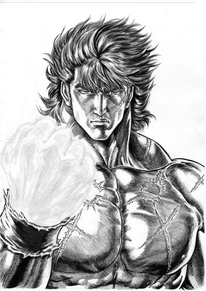 蒼天の拳リジェネシス6巻🔥 霞拳志郎💫 カラー原画🎨&線画✒︎