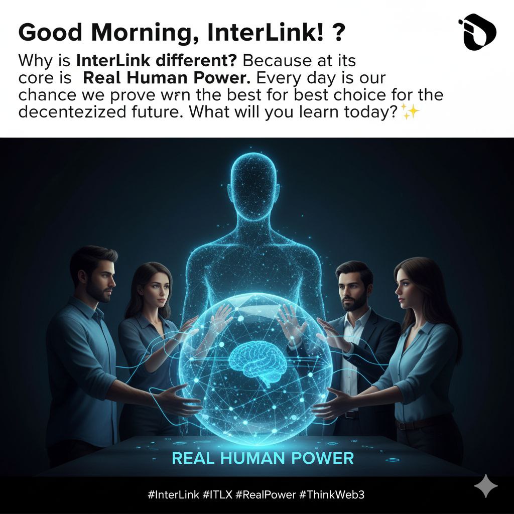 Its_Fahim123's tweet photo. Good Morning, InterLink! 🤔
Why is @inter_link different? Because at its core is Real Human Power. Every day is our chance to prove we are the best choice for the decentralized future. What will you learn today? ✨
#InterLink #ITLX #RealPower #ThinkWeb3 #ITLG #ITL @kv_interlink https://t.co/cMKBO2dSbb
