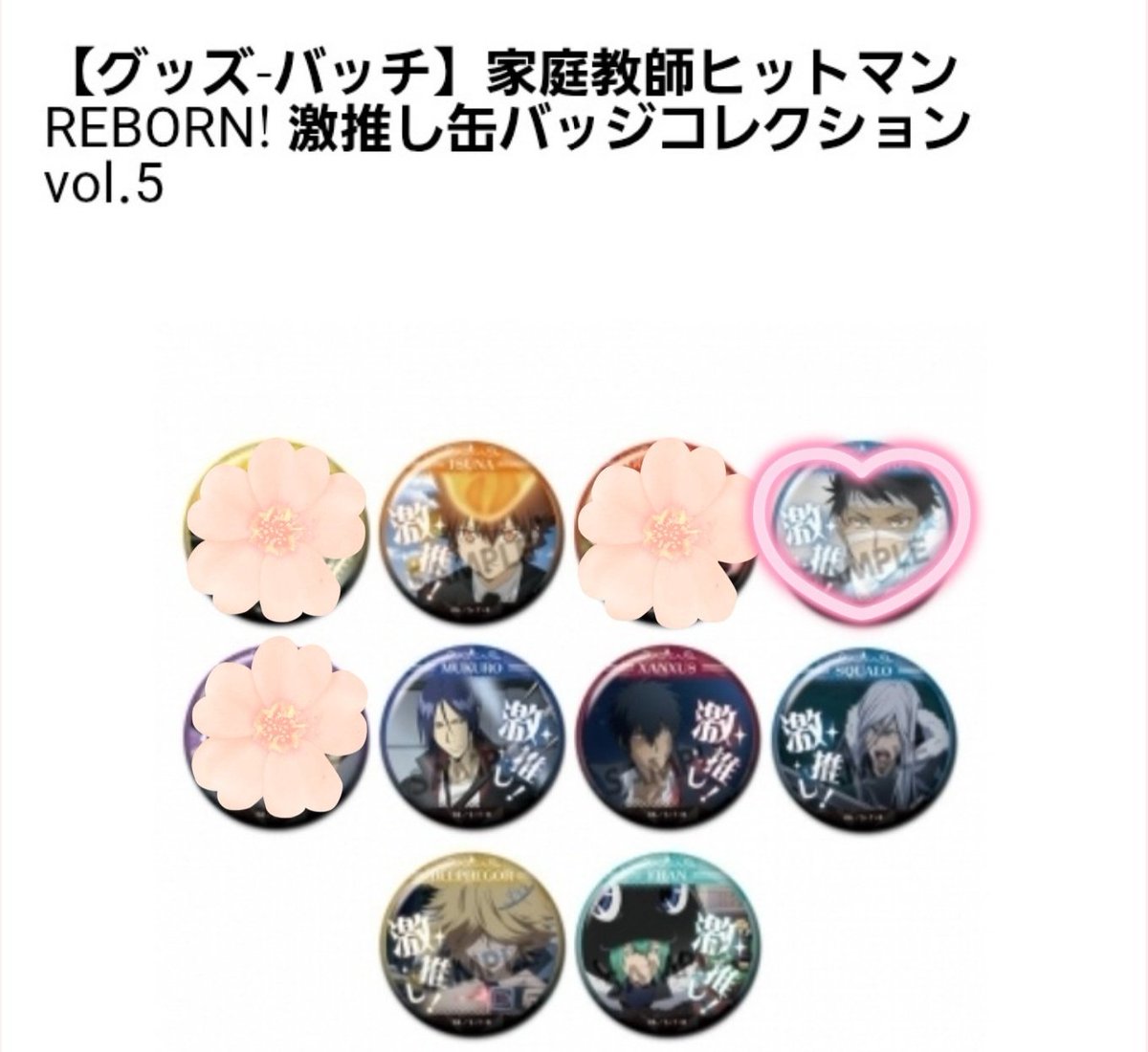 譲渡/交換】家庭教師ヒットマンREBORN! 激推し缶バッジ vol.5リボーン