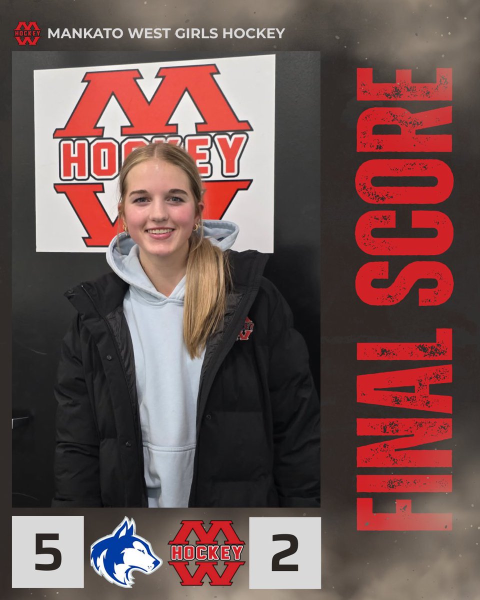 Final
Owatonna 5 
Mankato West 2 

🚨Maleah Giesen 🍏Penny Gorman 
🚨Elsa Anderson 🍏Maleah Giesen

POTG - Liv Stransky 

Shots- West 27
Owatonna 32 
POTG - Liv Stransky