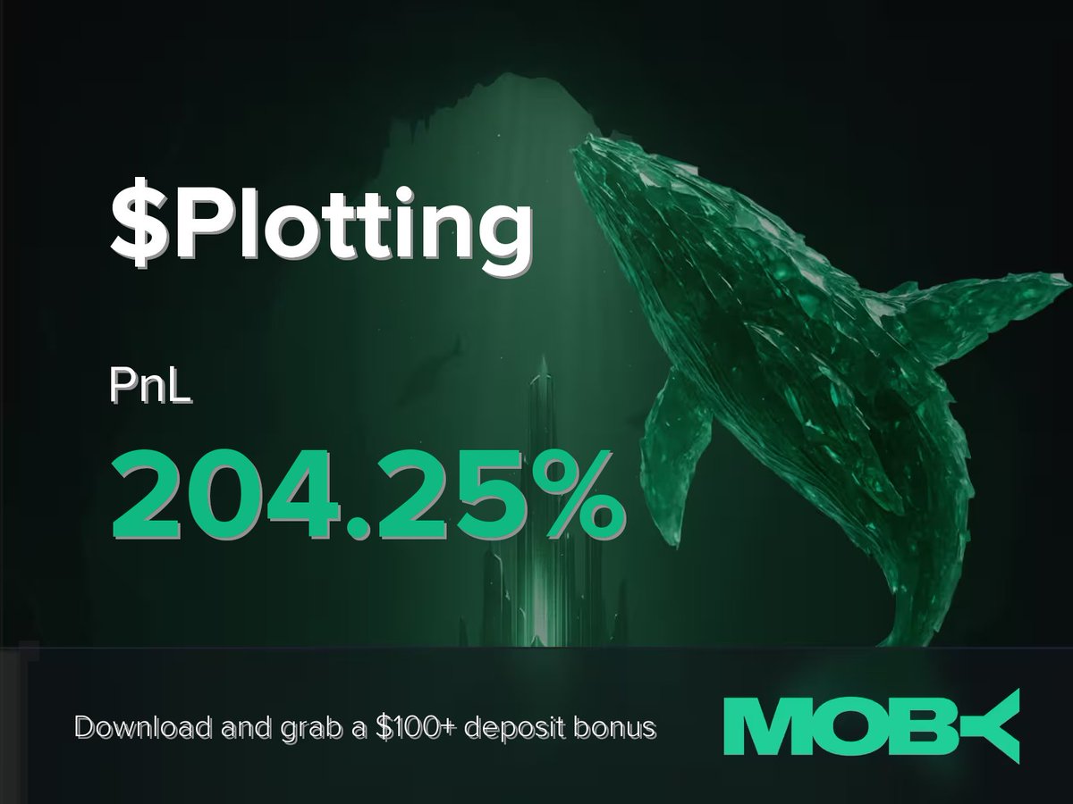 whalewatchalert's tweet image. Win Alert 📈

A trader on Moby Mobile just closed a position of $Plotting with a PnL of +204.25%.