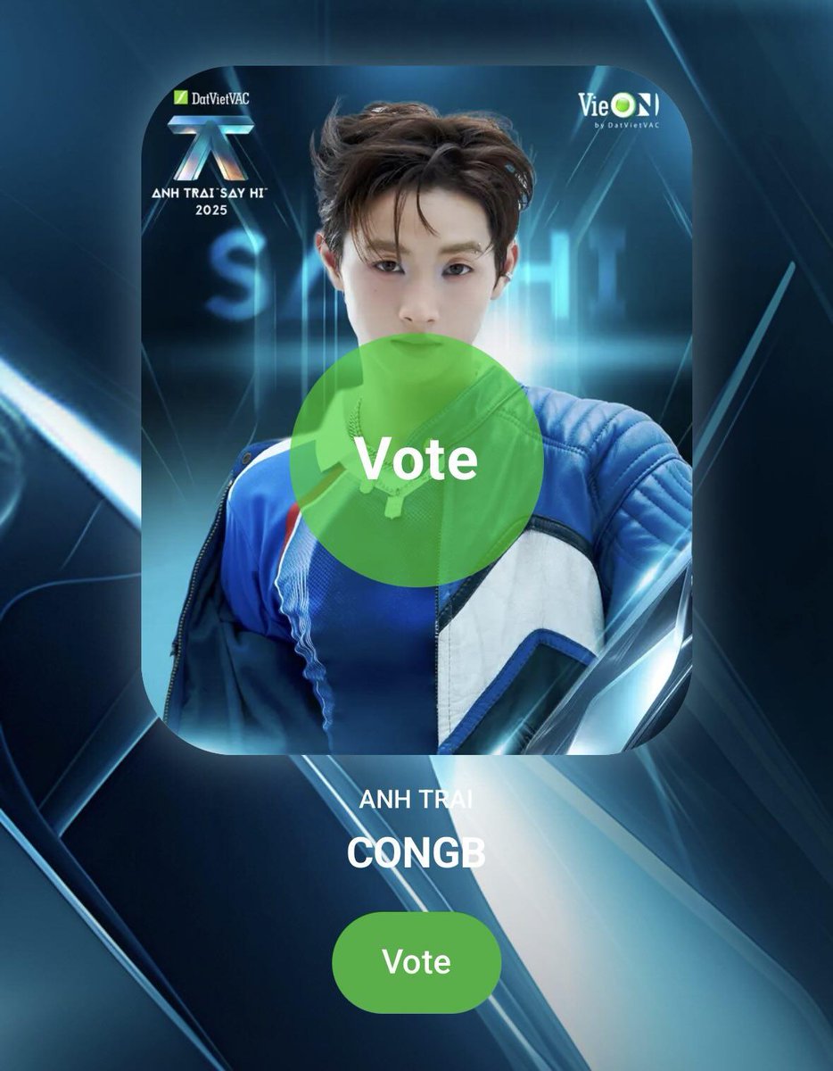___unhyuq's tweet photo. Vote for CONGB in the final round. 
- Download the VieON app
- Log in with your Facebook/Google/Apple ID
- Tap the "Vote" icon in the top left corner of the screen
- Once you're taken to the voting page, scroll down and check "CONGB" to complete the voting process
#CONGB https://t.co/5scFTBHFZv