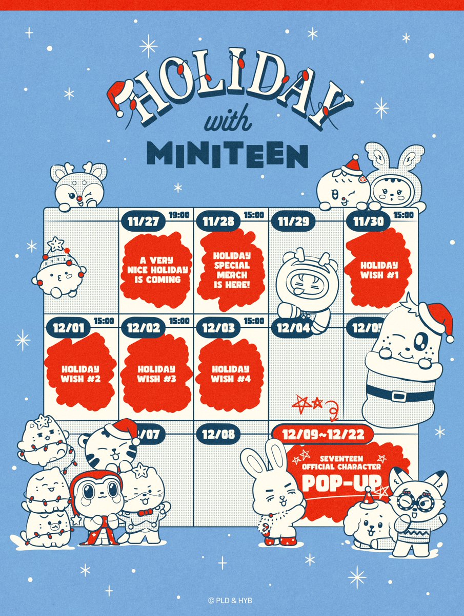 HYBE_MERCH's tweet image. HOLIDAY with MINITEEN ☃️
Stay Tuned! 

#SEVENTEEN #세븐틴 
#MINITEEN #미니틴