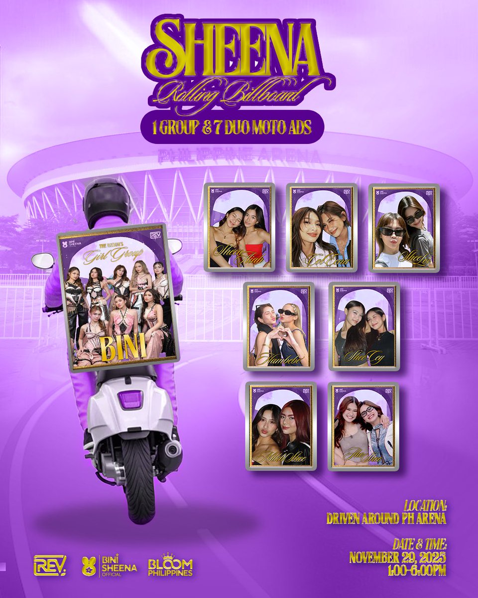 We are BINIfied and ready to roll! 🛵

Watch out for our motoads roaming through the Philippine Arena this Saturday. See you on the road, Blooms! 💜

#UnifiedInBINIfied #BoundToTheGalaxSHEE @RevadsMotoadsPh