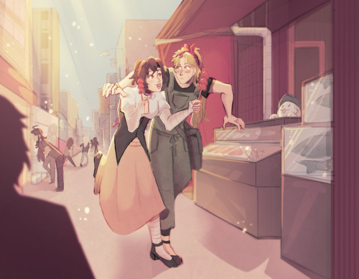#kunizaiweek2025 - Day 6 - College AU 

Just two 22 year old girls at the fish market <3