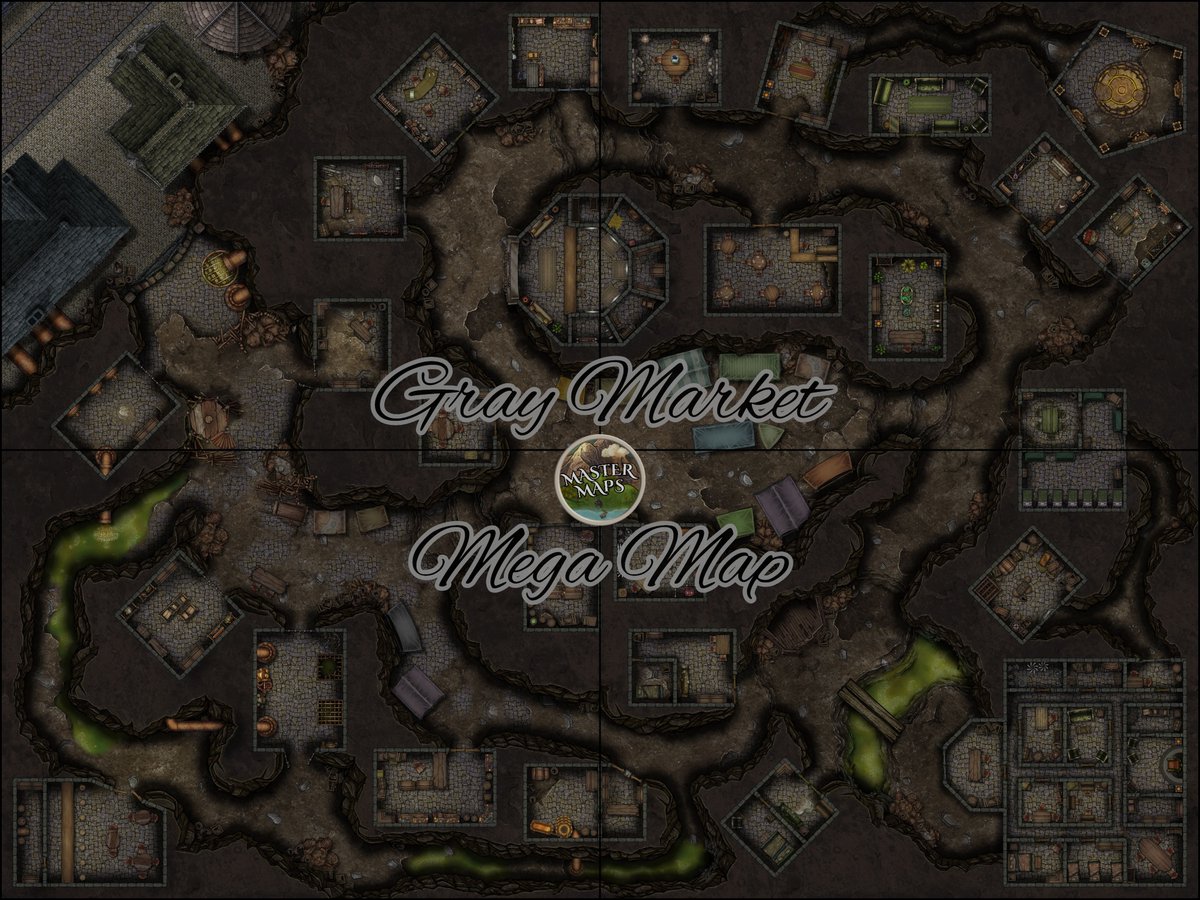 master_maps's tweet image. Gray Market SW [40x30]  #dnd #dndmaps #ttrpgmaps #tabletoprpg #battlemap patreon.com/posts/gray-mar…