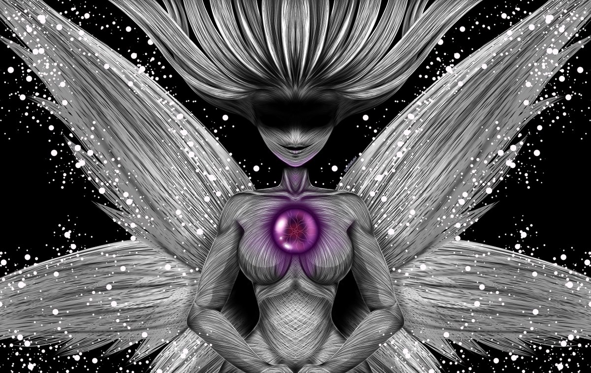 Sean bienvenidos Hijos mios y exploradores del Gran Nexo… ✨
la figura que ven es de mi madre: en su pecho guarda el núcleo del Vacío Absoluto, un latido casi silencioso que sostiene una nada donde el tiempo nunca empezó ⏳❌.
Allí, en esa inmovilidad perfecta, todas las