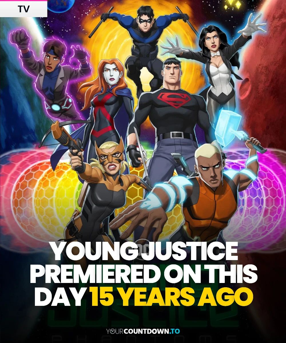 YourCountdownTo's tweet image. “Justice just got younger 💥 ‘Young Justice’ (2010) brought DC’s sidekicks into the spotlight — smarter, edgier, and way more intense. Premiered Nov 26, 2010, it redefined superhero teams for a new generation. #YoungJustice #DCAnimation #Superheroes”