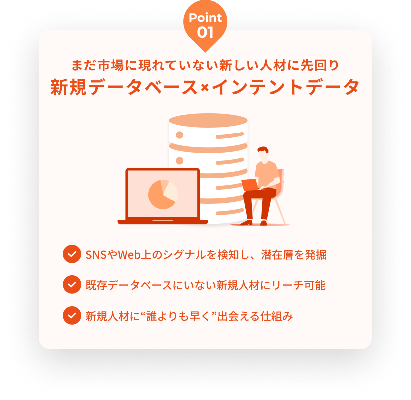 ＼人材エージェントが直面する「候補者不足」という課題／
「既存DBや媒体だけでは、候補者の顔ぶれが同じで紹介できる人がいない…」
そんな課題の根本には「転職潜在層の増加」という変化があるかもしれません👀

経験豊富な即戦力人材ほど登録型の媒体に頼らず、