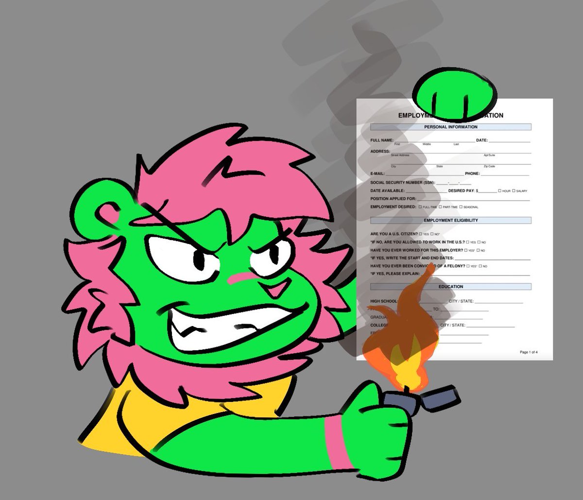 I don't think I ever anounced it but I got a job irl. It's not in art and I want to keep it private but you should know it might make commissions a bit slower to make but I will finish all of them !