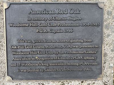 woodsomegolf's tweet image. Today Woodsome has an anniversary. At the back of the Clubhouse, there is an American Red Oak planted 24 years ago today in memory of Charles Hughes, who was the Woodsome Hall Professional from 1958 to 1985 and became PGA Captain in 1986.
#pga #lpga #huddersfield #golfinghistory