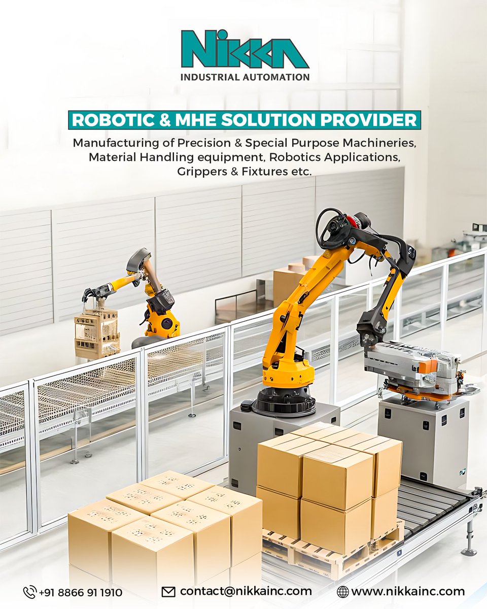 nikkagroup's tweet image. ⚙️ The Future of Material Handling Starts Here.

Upgrade your operations contact us today!
📞 +91 8866911910
🌐 nikkainc.com
📧 connect@nikkainc.com

#IndustrialAutomation #RoboticSolutions #MaterialHandlingEquipment #AutomationEngineering #SmartManufacturing