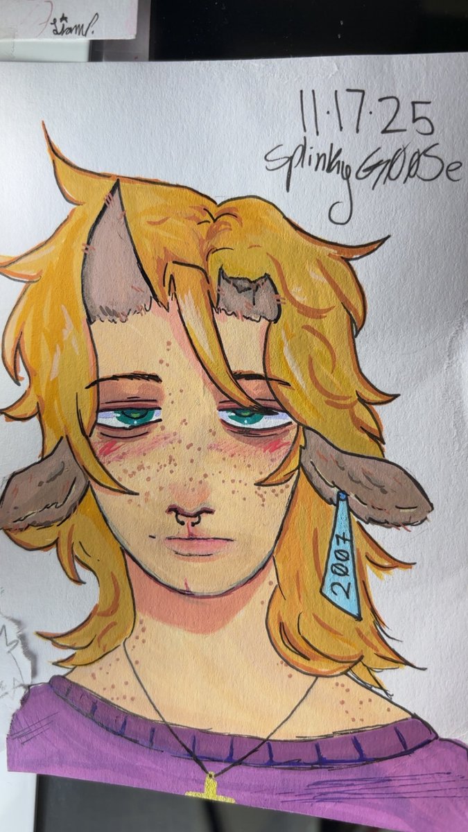 Splinky_G00Se's tweet image. testing out new acrylic markers for the first time and a drawing of my man 💔 #sketch