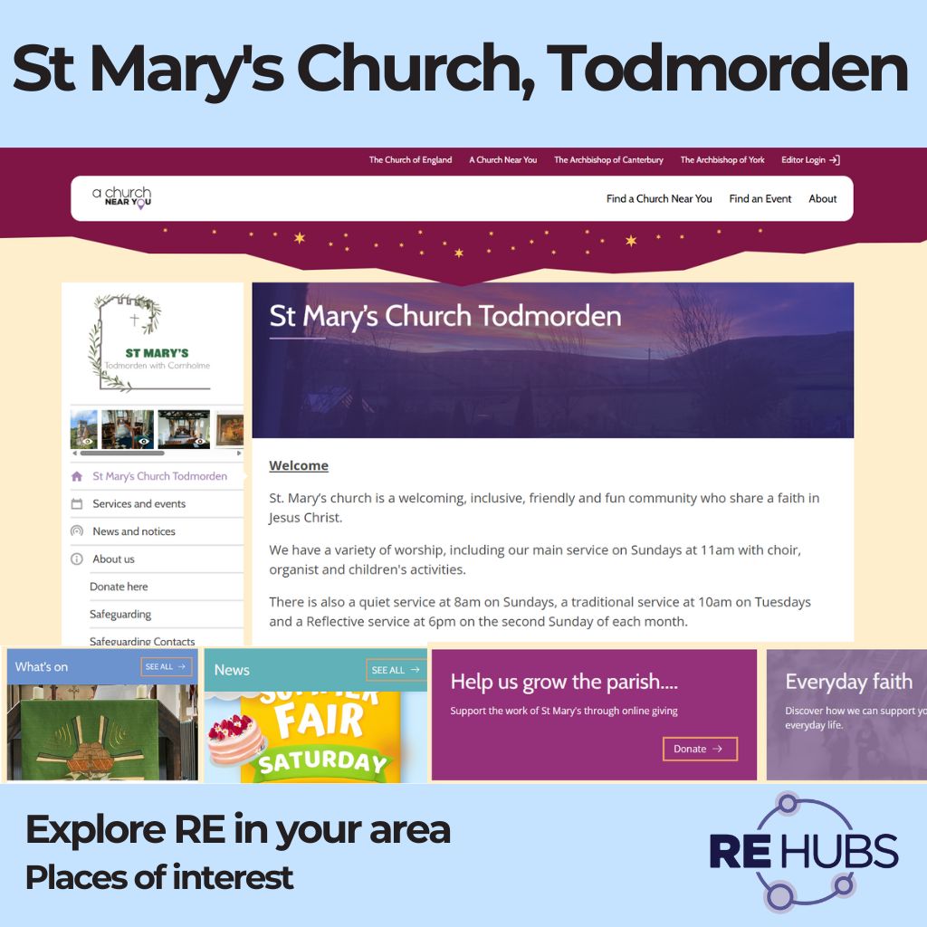 RE Hubs is packed with places of interest to visit including St Mary's Church, Todmorden.

🔗St Mary's Church, Todmorden achurchnearyou.com/church/18018/

🔗 Check out all the places of interest on the #REHubs website bit.ly/44Dg6aE