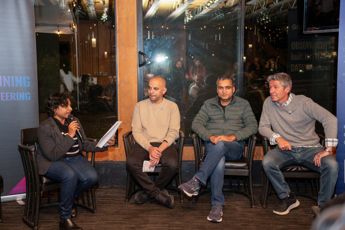 Saturam's tweet image. What does deploying #AgenticAI in the wild look like?

Our Bay Area panel unpacked trust, scale &amp;amp; real-time GenAI in retail.

Thanks to all who joined for the conversation!

#AITrust #RetailAI #DataTrust #Qualdo #Saturam