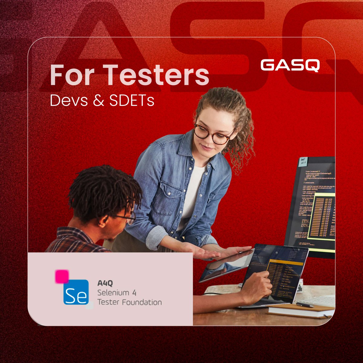 gasq's tweet image. Level up your web automation skills!
The A4Q Selenium Tester Foundation cert by GASQ helps testers, devs &amp;amp; SDETs write real, production-ready Selenium WebDriver tests.

👉 gasq.org/en/certificati…

#A4Q #GASQ #Selenium #Automation #QA