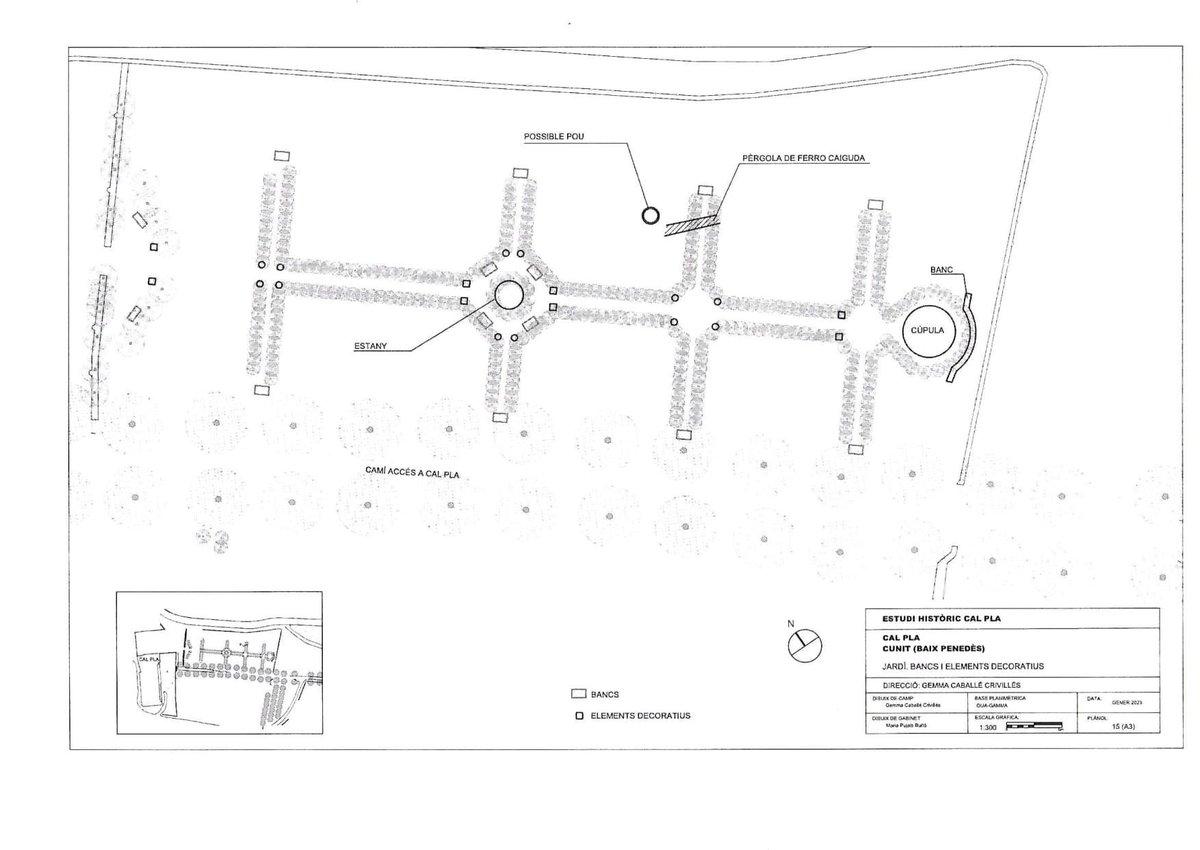 DelmaciodeConit's tweet image. Així era el projecte dels jardins de Cal Pla: pèrgola, estany, bancs de trencadís i una cúpula cerimonial.
Un petit tresor de Forestier.
👉 delmaciodeconito.wordpress.com/2025/11/23/jea…