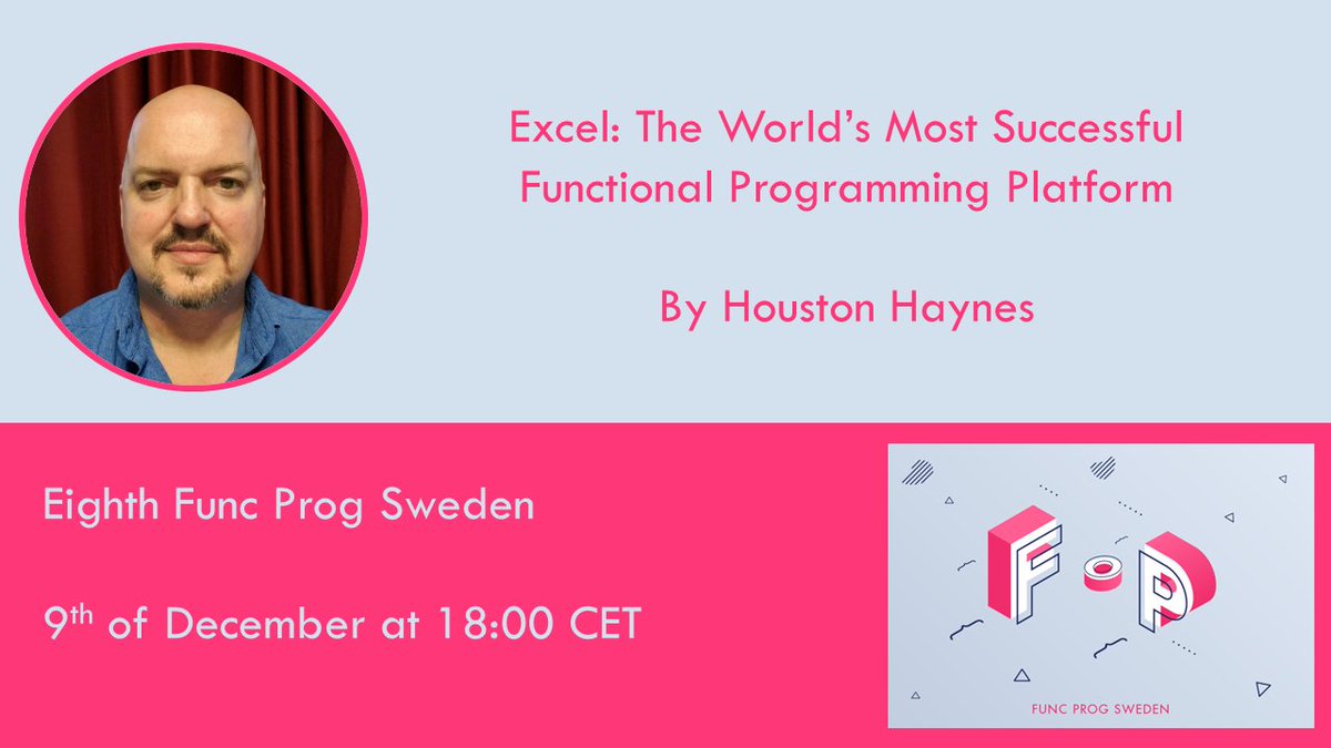 magnus_sedlacek's tweet image. Excel: The World’s Most Successful Functional Programming Platform by @SpeakezTech at Func Prog Sweden

Register and read more: meetup.com/func-prog-swed…

And you can join from anywhere as we are live streaming.