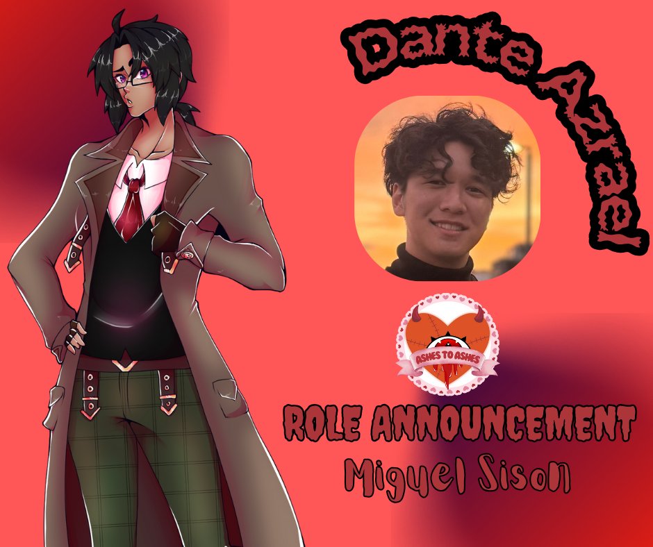 Voice of Ashe's very kindhearted and caring childhood friend Dante Azrael goes to the amazing <a href="/ToastieBo1/">MiguelSisonVA</a>!!