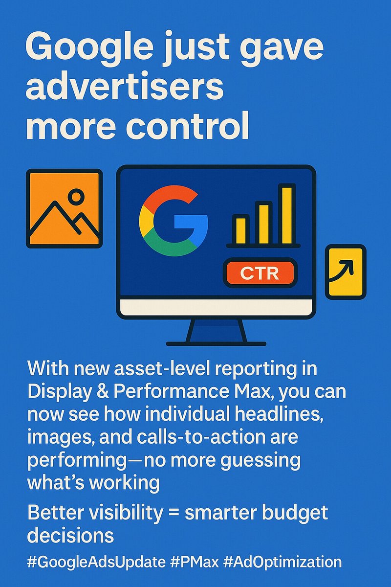 OSDDigital's tweet image. Google Ads now shows performance by individual assets in Display &amp;amp; PMax campaigns.
Time to ditch guesswork and optimize with precision.
#GoogleAdsUpdate #PMax