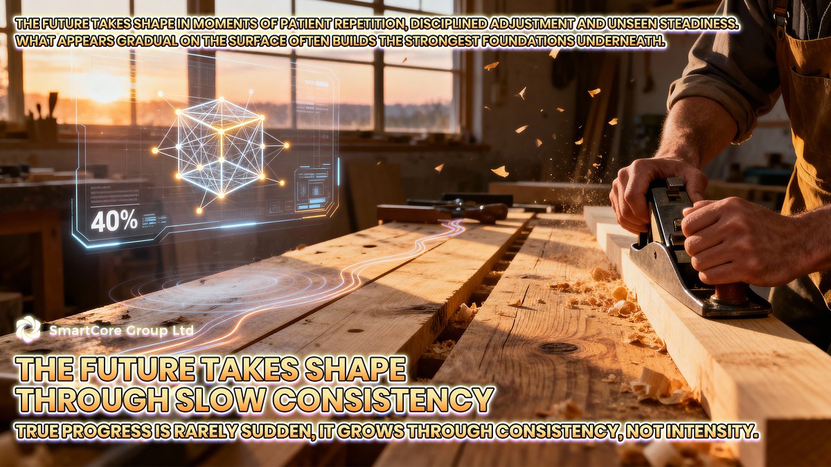 SmartCore_Group's tweet image. 🎯 The future isn’t rushed, it’s shaped through rhythm.
🌐 At SCG, consistency builds systems that last.
📈 Quiet refinement beats fast acceleration.
💱 Progress grows when structure aligns with time.

#SmartCoreGroup #SteadyProgress #QuietStrength #LongTermVision