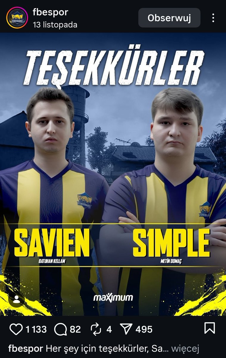 S1mple odszedł z Fenerbahce 😢💔