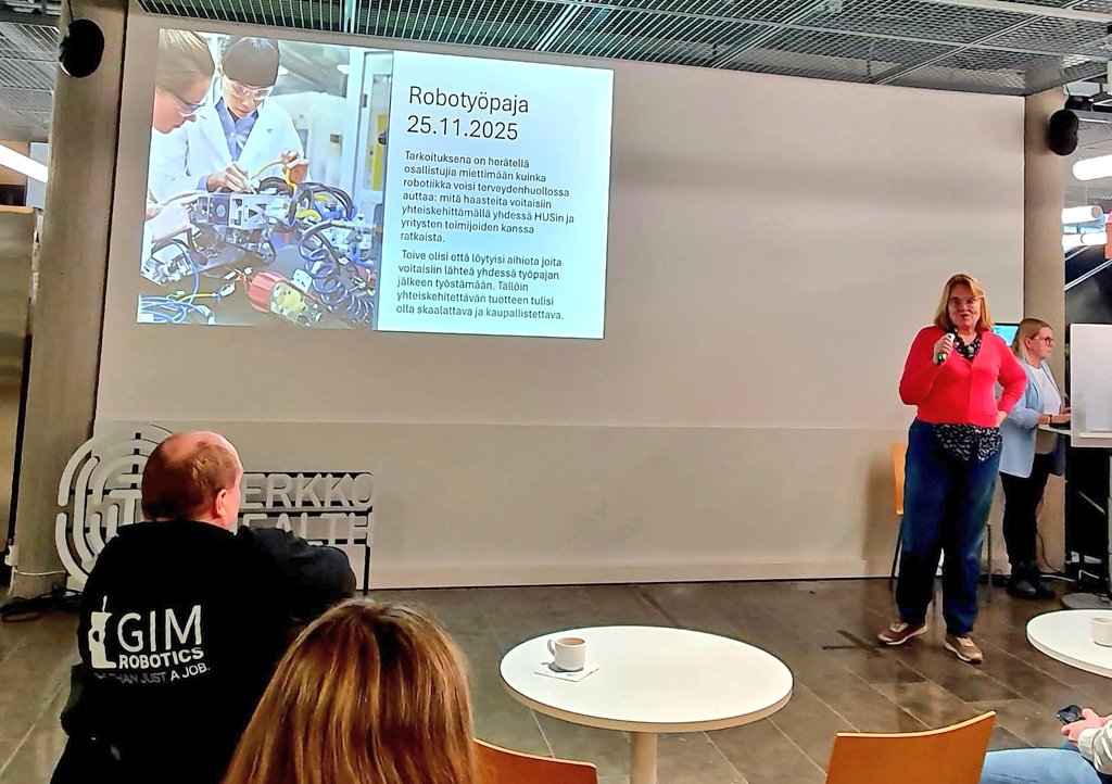 winninghelix's tweet image. Sairaalarobotiikan työpaja @HUS_fi #cleverhealthnetwork onnistui yli odotusten!  
Kipupisteistä syntyi kymmeniä ideoita, joista kaksi päivystystä tukeva sekä pistoshoidossa avustava robotti eteni konseptointiin saman tien.  
ROI ennen AI. Yhteiskehittäminen = #cleverhealthrobot