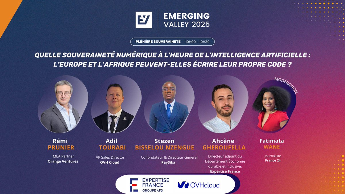 Plénière Souveraineté – “Quelle Souveraineté Numérique à l’heure de l’Intelligence Artificielle : l’Europe et l’Afrique peuvent-elles écrire leur propre code ?”

Un panel d’experts échangera sur les enjeux cruciaux de souveraineté numérique, d’infrastructures stratégiques et