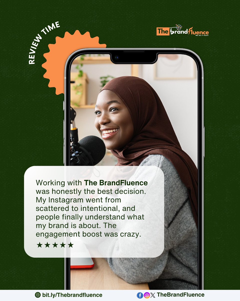 TheBrandFluence's tweet photo. Another happy client!
‘Working with The BrandFluence was honestly the best decision. My Instagram went from scattered to intentional, and people finally understand what my brand is about. The engagement boost was crazy.’

We help brands get seen, understood, and remembered. https://t.co/wZy4mPhX06