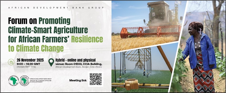 AlphonsoVM's tweet image. Happening now!
#AfDB Forum on Promoting Climate-Smart Agriculture for African Farmers’ Resilience to Climate Change
--
Forum sur la Promotion de l’agriculture climato-intelligente pour une résilience des producteurs africains au changement climatique
Join:
afdb.zoom.us/webinar/regist…