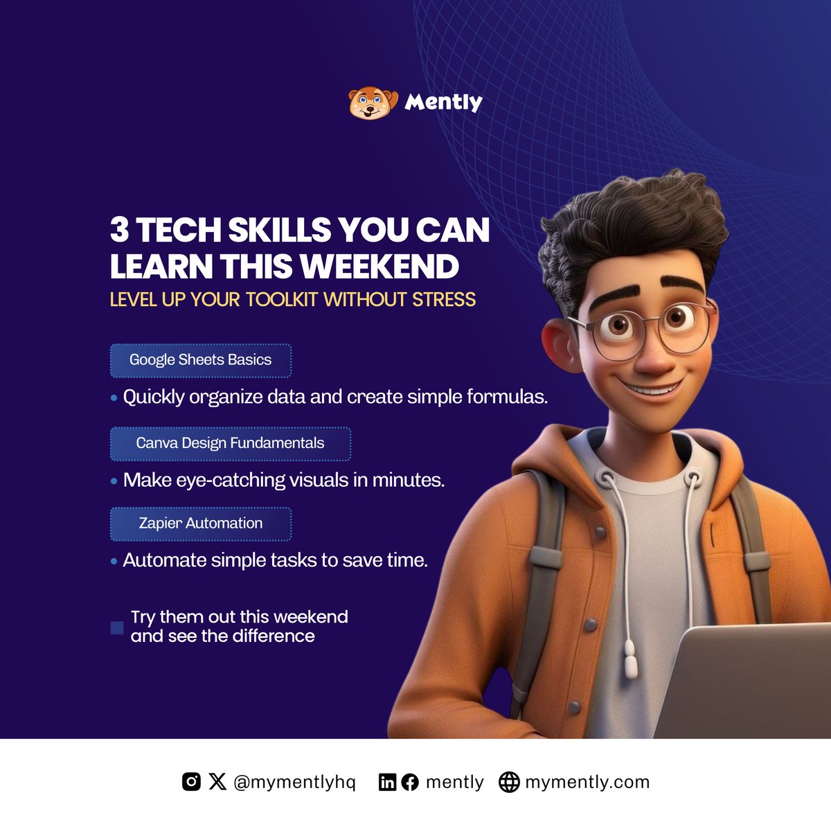 mymentlyhq's tweet image. Want to pick up a skill this week? Try one of these beginner friendly skills, start small &amp;amp; practice for 30-60mins.

Which one will you start with first?