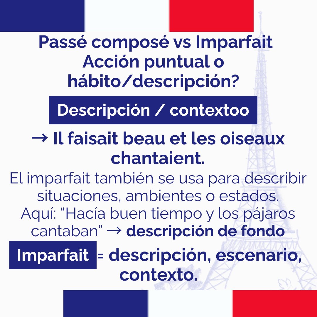 EOIVALDEMORO's tweet image. ✨ ¿Passé composé o imparfait? 
👉 En este carrusel descubrirás la diferencia con ejemplos claros y visuales. 

#eoivaldemoro #valdemoro #Francés #AprenderFrancés #Idiomas #LenguasExtranjeras #FrenchGrammar #PasséComposé #Imparfait #AprenderIdiomas #LanguageLearning