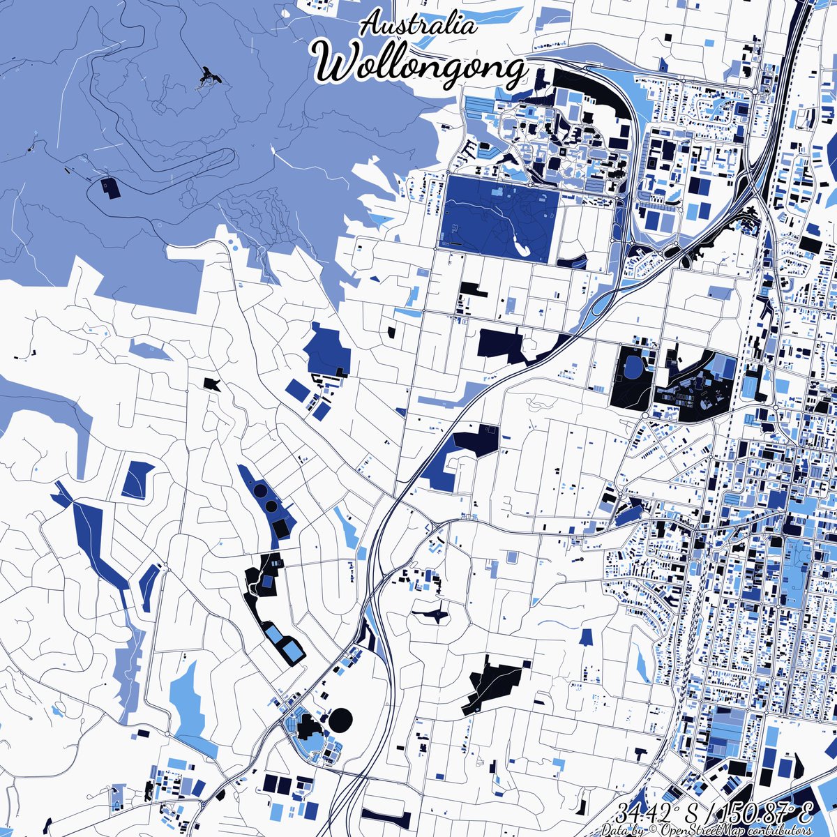 rcityviews's tweet image. Image of Wollongong, Australia created in #rstats using data from #OpenStreetMap.