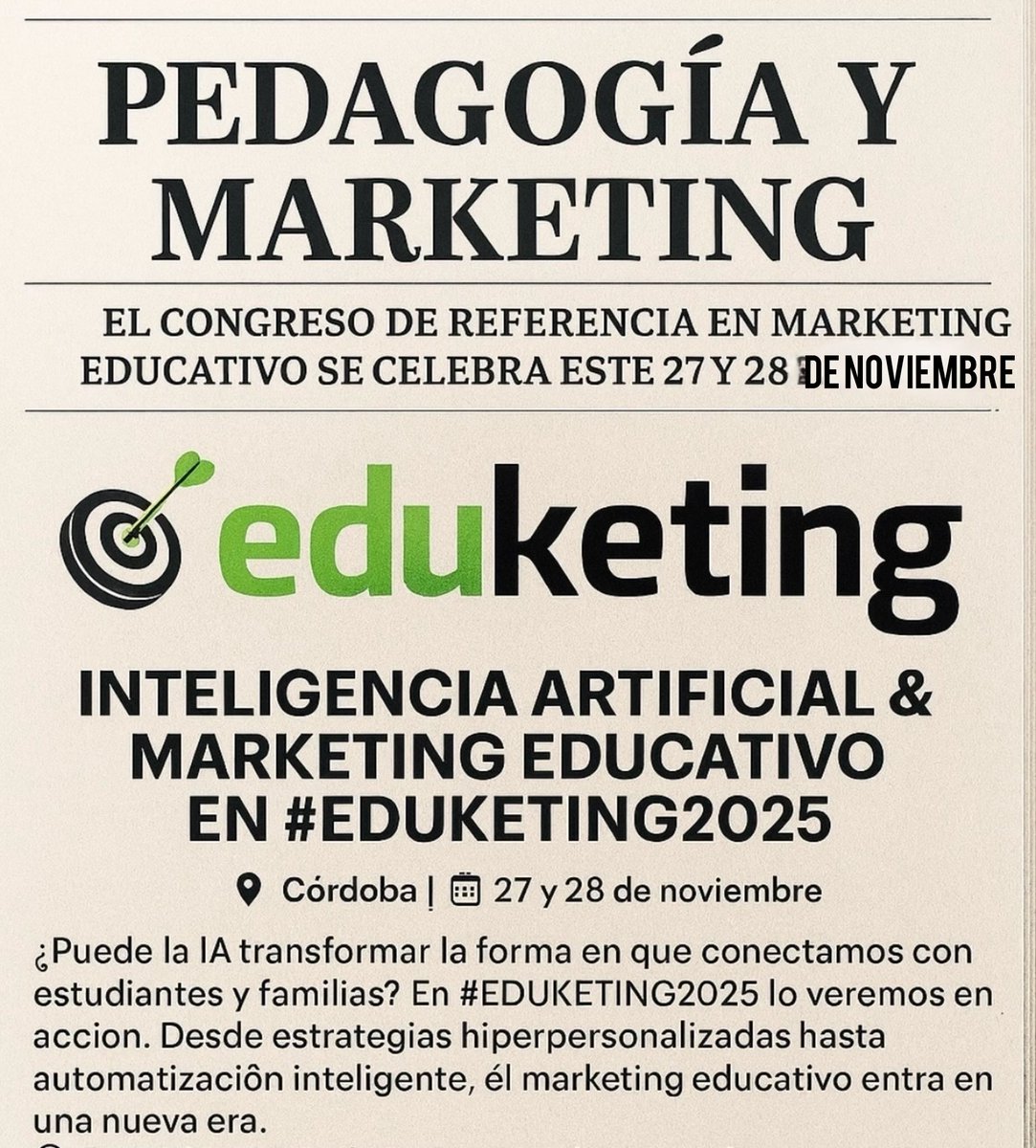 #Eduketing, el Marketing educativo con criterio pedagógico. Compartir, ilusionarnos, sorprendernos, crear , aprender, disfrutar y mejorar. 👉Ven a #Eduketing por tu centro , por tus alumnos, por tus familias, por tus profesores. 🎯#tenéisqueestar, #tenemosquevernos