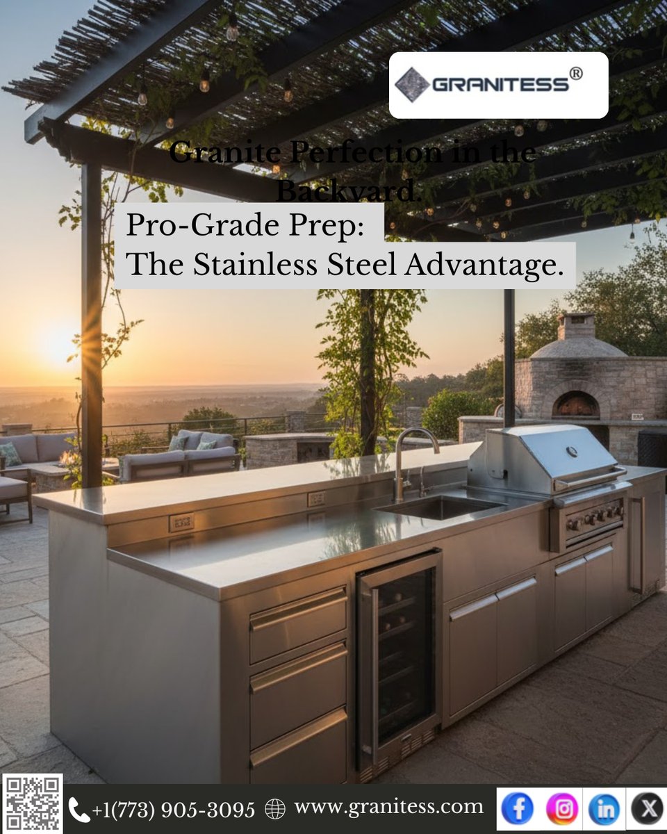 granitess_corp's tweet photo. Choosing the perfect material for your #outdoorkitchen is the most important decision you'll make! 
Tap the link in our bio to find your ideal material and start designing your dream outdoor kitchen today!
📞 +1 (773) 905-3095
📩 contact@granitess.com
🌐 https://t.co/5prleLCK2J https://t.co/ZT3V7k2chi