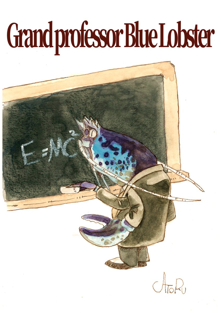 He is Grand Professor Blue Lobster.
No one knows his age, but he has lived five times longer than the longest-living coral.
He derived E=MC² a hundred years before Einstein.