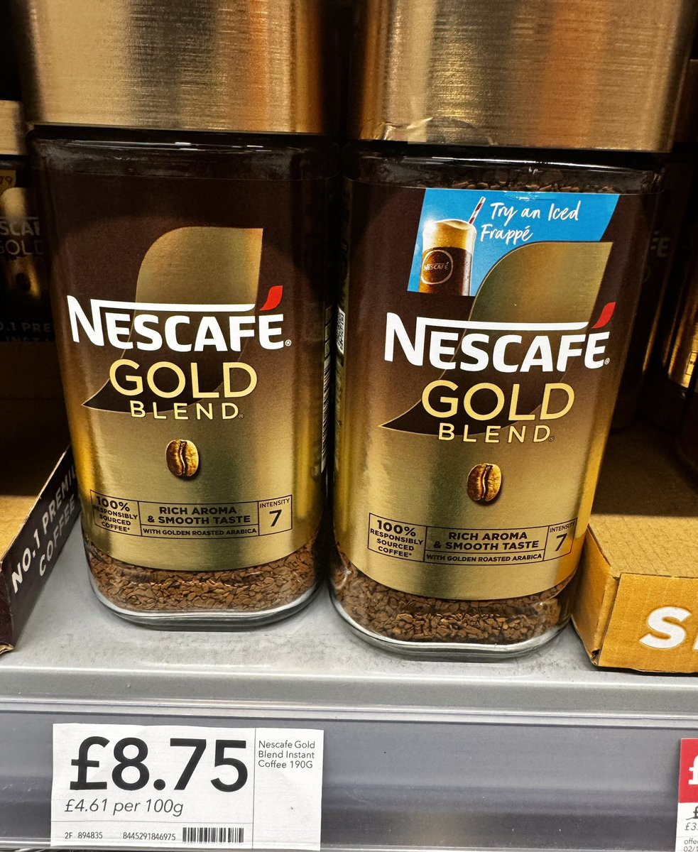 JamesMelville's tweet image. ▪️Nescafé Gold = £8.75
▪️Lurpak = £5
▪️Cathedral City cheese = £4.75
▪️Twinings Tea = £6

Four items sold in the Co-op = £24.50

Absolutely insane.
