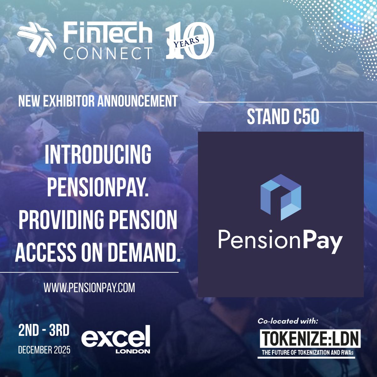 fintech_connect's tweet image. Welcome PensionPay to FinTech Connect 2025!

PensionPay is the embedded digital wallet turning pensions into something members can actually use - while helping schemes retain assets and stay compliant.

See how they’re reshaping pension engagement at Stand C50.

#FinTechConnect