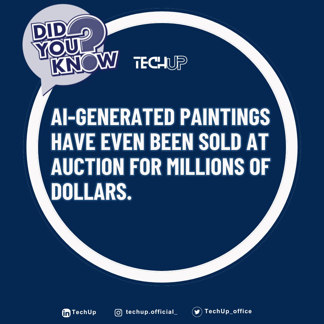 TechUp_office's tweet photo. AI art selling for millions is insane.
 Code turning into work that stirs a whole room.
 The creative world is shifting fast and nothing’s going back to normal.

#AI #Art #Technology https://t.co/UAciydSEYf