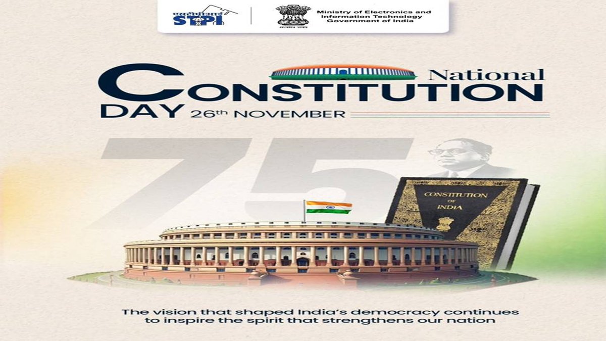 MedTechCoE's tweet photo. 🇮🇳 संविधान दिवस 🇮🇳 #ConstitutionDay2025 पर @MedTechCoE  अधिकारियों एवं कर्मचारियों  ने भारतीय संविधान की प्रस्तावना का सामूहिक वाचन कर न्याय, स्वतंत्रता, समानता और बंधुता के मूल्यों को बनाए रखने का संकल्प लिया।

#संविधानदिवस #STPI #STPIMedTechCoE
@stpiindia @arvindtw https://t.co/hTEpj9uPCO